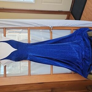 Royal blue prom dress with pockets.  Size 5.